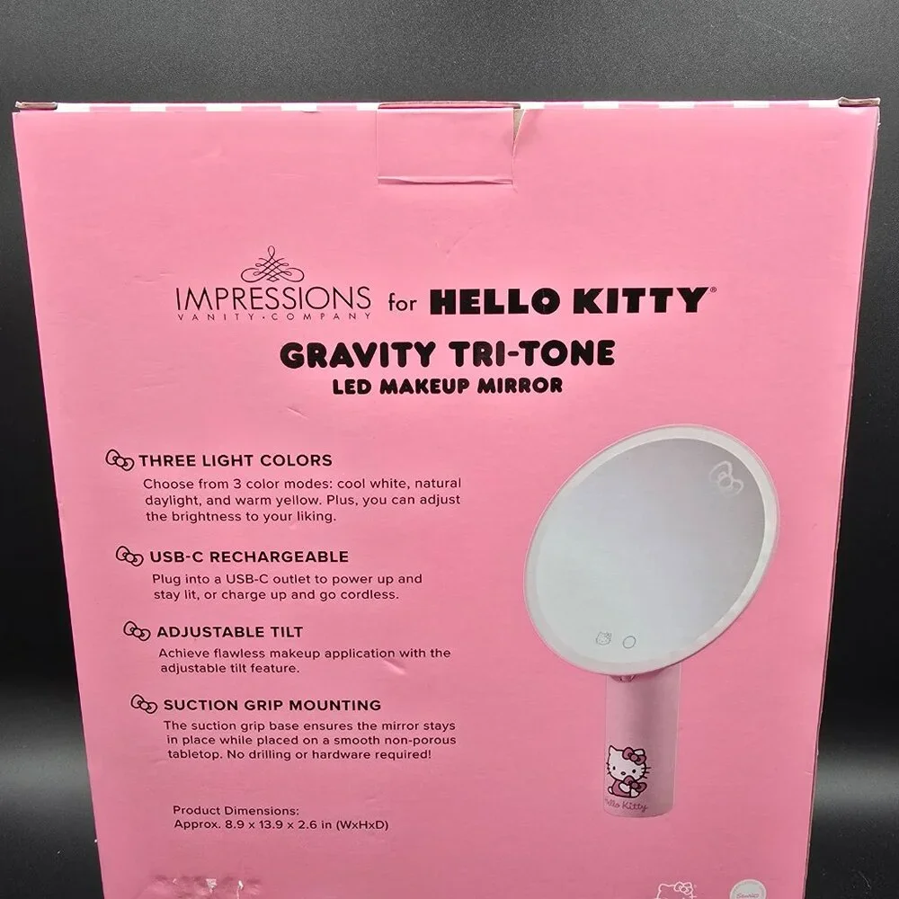 Hello Kitty Gravity Tri-Tone LED Makeup Mirror – NIB